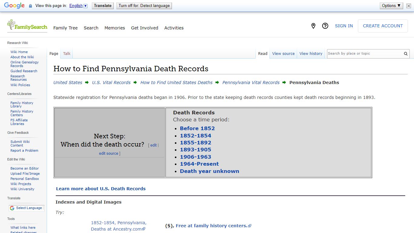 How to Find Pennsylvania Death Records • FamilySearch